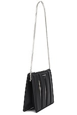 Alexander McQueen The Slash Zip Coin Bag in Black & Soft Ivory, view 4, click to view large image.