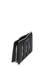 Alexander McQueen The Slash Zip Coin Bag in Black & Soft Ivory, view 5, click to view large image.