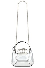 Alexander McQueen Jeweled Hobo Mini Bag in Silver, view 1, click to view large image.