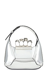 Alexander McQueen Jeweled Hobo Mini Bag in Silver, view 3, click to view large image.