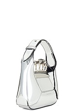 Alexander McQueen Jeweled Hobo Mini Bag in Silver, view 5, click to view large image.