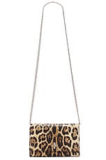 Alexander McQueen Small Skull Leopard Bag in Natural & Black, view 1, click to view large image.