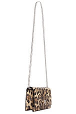 Alexander McQueen Small Skull Leopard Bag in Natural & Black, view 4, click to view large image.