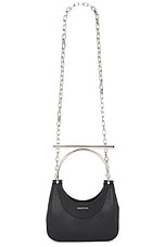 Alexander McQueen Mini Cross Bar Top Handle in Black, view 1, click to view large image.