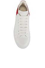 Alexander McQueen Oversized Sneakers in White & Lust Red, view 4, click to view large image.