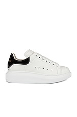 Alexander McQueen Lace Up Sneakers in White & Black, view 1, click to view large image.