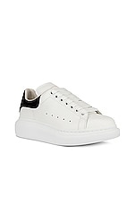 Alexander McQueen Lace Up Sneakers in White & Black, view 2, click to view large image.