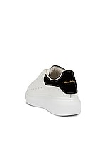 Alexander McQueen Lace Up Sneakers in White & Black, view 3, click to view large image.