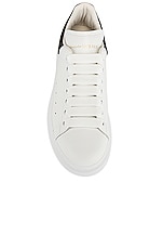 Alexander McQueen Lace Up Sneakers in White & Black, view 4, click to view large image.