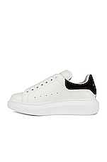 Alexander McQueen Lace Up Sneakers in White & Black, view 5, click to view large image.