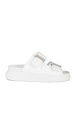 Alexander McQueen Buckle Sandals in Ivory, view 1, click to view large image.