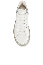 Alexander McQueen Lace Up Sneakers in White & Silver & Transparent, view 4, click to view large image.