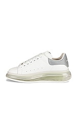 Alexander McQueen Lace Up Sneakers in White & Silver & Transparent, view 5, click to view large image.
