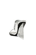 Alexander McQueen Double Strap Shard Wedge Sandal in Silver, view 3, click to view large image.