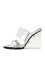 Alexander McQueen Double Strap Shard Wedge Sandal in Silver, view 5, click to view large image.