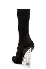 Alexander McQueen Mid Knitting Sock Wedge Boot in Black, view 3, click to view large image.
