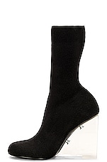 Alexander McQueen Mid Knitting Sock Wedge Boot in Black, view 5, click to view large image.