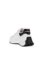 Alexander McQueen Sprint Runner Sneaker in White & Black, view 3, click to view large image.