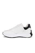 Alexander McQueen Sprint Runner Sneaker in White & Black, view 5, click to view large image.