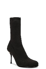 Alexander McQueen Half Knit Sock Boot in Black, view 2, click to view large image.