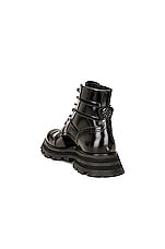 Alexander McQueen Leather Boot in Black, view 3, click to view large image.