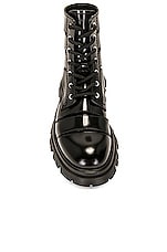 Alexander McQueen Leather Boot in Black, view 4, click to view large image.
