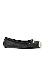 Alexander McQueen Metal Toe Ballet Flat in Black & Silver, view 1, click to view large image.
