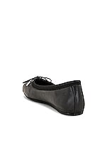 Alexander McQueen Metal Toe Ballet Flat in Black & Silver, view 3, click to view large image.