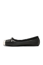 Alexander McQueen Metal Toe Ballet Flat in Black & Silver, view 5, click to view large image.