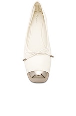 Alexander McQueen Metal Toe Ballet Flat in New Ivory & Silver, view 4, click to view large image.