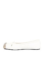 Alexander McQueen Metal Toe Ballet Flat in New Ivory & Silver, view 5, click to view large image.