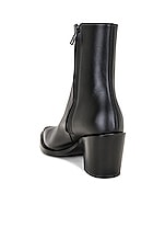 Alexander McQueen Leather Boot in Black & Silver, view 3, click to view large image.