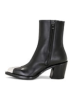 Alexander McQueen Leather Boot in Black & Silver, view 5, click to view large image.