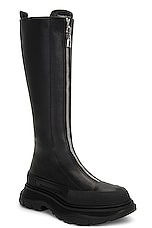 Alexander McQueen Rubber Tread Boot in Black, view 2, click to view large image.