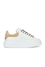 Alexander McQueen Platform Sneaker in White & Camel, view 1, click to view large image.