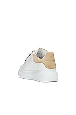 Alexander McQueen Platform Sneaker in White & Camel, view 3, click to view large image.