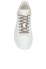 Alexander McQueen Platform Sneaker in White & Camel, view 4, click to view large image.