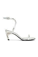 Alexander McQueen Mirror Sandal in Silver, view 1, click to view large image.