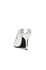 Alexander McQueen Pointed Mule in Silver & Lust Red, view 3, click to view large image.