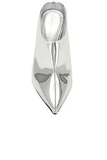 Alexander McQueen Pointed Mule in Silver & Lust Red, view 4, click to view large image.