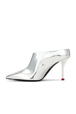 Alexander McQueen Pointed Mule in Silver & Lust Red, view 5, click to view large image.