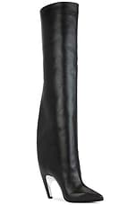 Alexander McQueen Tall Boot in Black & Silver, view 2, click to view large image.