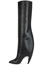 Alexander McQueen Tall Boot in Black & Silver, view 5, click to view large image.