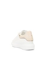 Alexander McQueen Oversized Sneaker in White, Oat, & Silver, view 3, click to view large image.