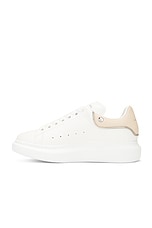 Alexander McQueen Oversized Sneaker in White, Oat, & Silver, view 5, click to view large image.