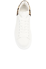 Alexander McQueen Oversized Sneaker in White & Leopard, view 4, click to view large image.