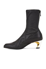Alexander McQueen Leather Sock Boot in Black, Silver, & Gold, view 5, click to view large image.