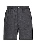 ami Elasticated Waist Shorts in Heather Grey, view 1, click to view large image.