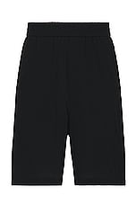 ami Elasticated Waist Bermuda Short in Black, view 1, click to view large image.