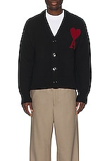 ami Red ADC Cardigan in Black & Red, view 3, click to view large image.